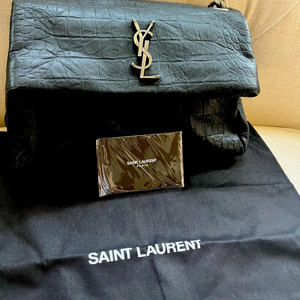 YSL West Hollywood embossed black bag @*-*@